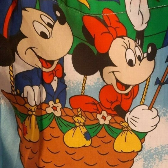 PACIFIC Other - Vtg PACIFIC Mickey Mouse AIR MOBILE Twin Flat Sheet Cutter craft Fabric USA